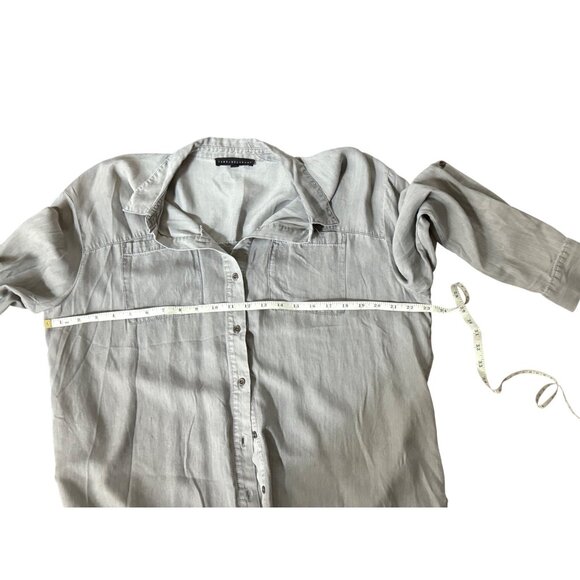Jane + Delancey Womens Gray Button-Up Shirt XL With Roll-Tab Sleeves - Picture 9 of 16